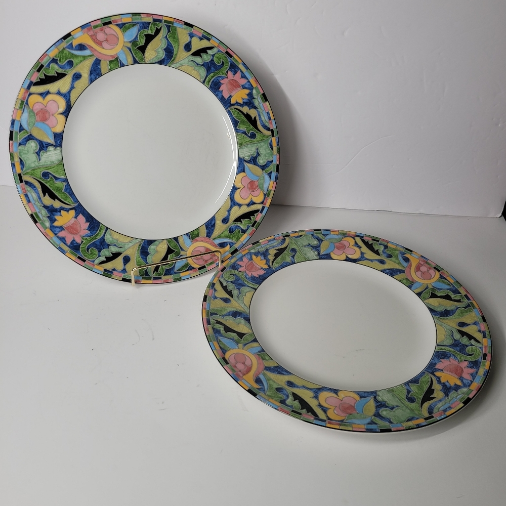 PTS International Interiors Fantasia Dinner Plate 10.75” Stoneware Set Of 2